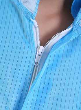新款直销连体服白色蓝色静电服防尘服实验室服食品厂服LOGO防护