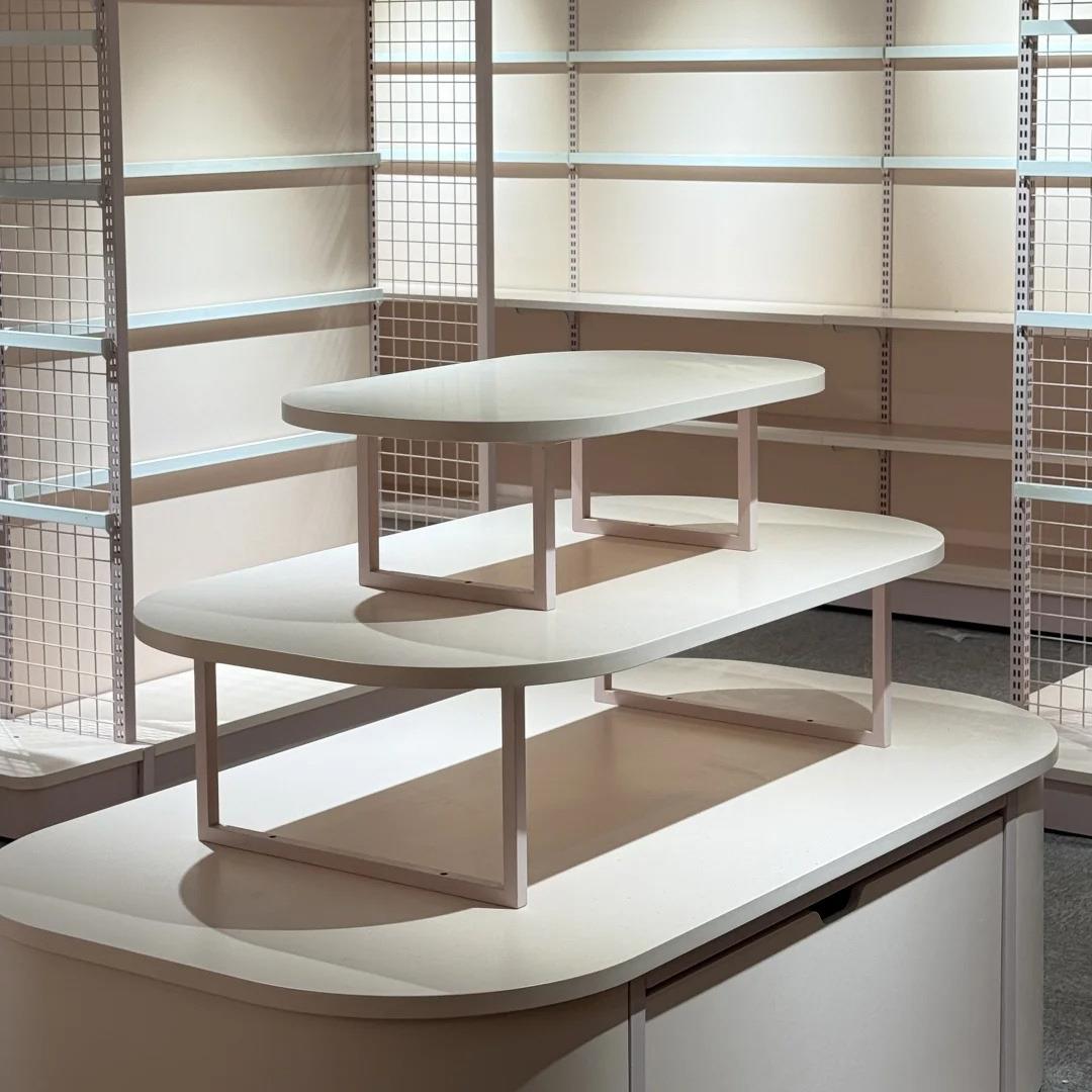 厂展家中岛展示柜母婴店样品市超货架化钢妆品示架木展示/台展厅