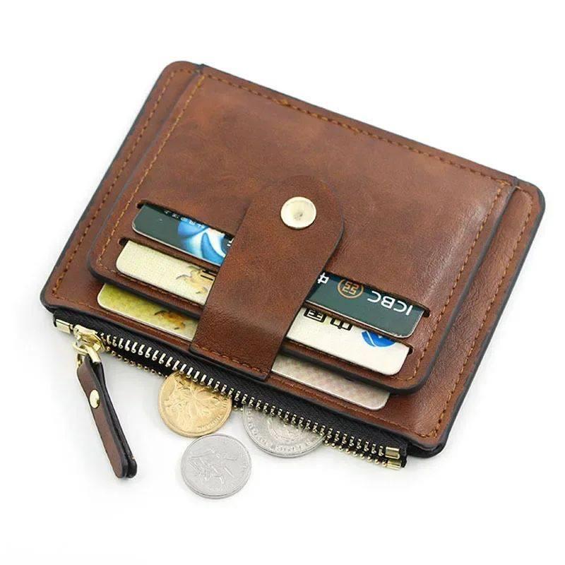 Men Fashion Credit ID Card Holder Wallet Male Slim Leather W - 实物图