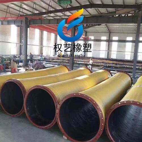 现货供应dn600mm大口径吸水加布胶管螺旋钢丝法兰胶管可来厂考察