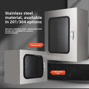 304不锈钢仪表电控箱表面安装基础箱室内单门可视窗配电箱设备控