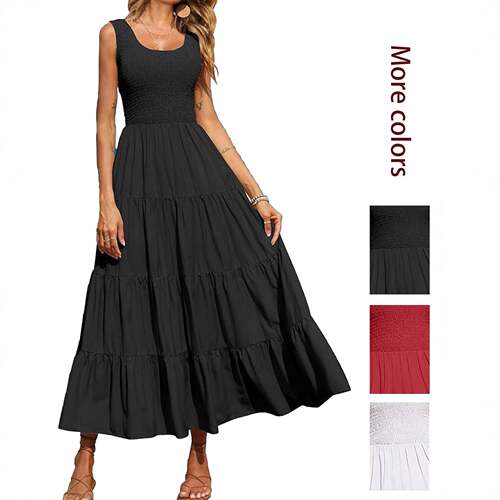 New Summer Women's Sleeveless High Waist Cake Dress Elegant