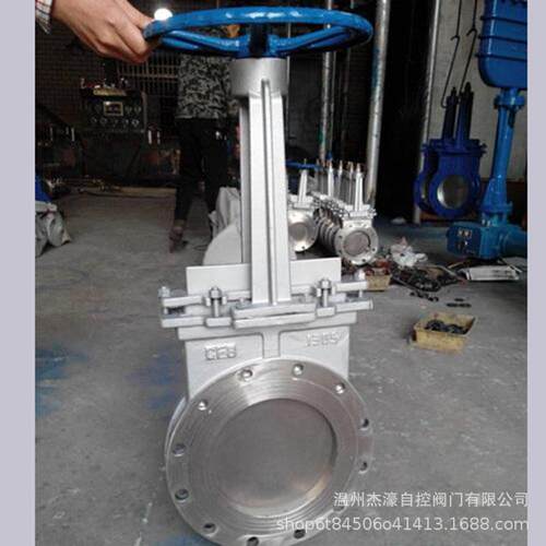 直销PZ73H圆形手动不锈钢刀闸阀刀型排渣阀304DN5080