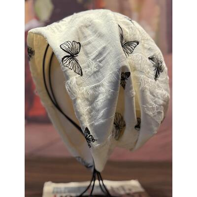 2026新款春女装小众设计蝴蝶结露脸帽小冷帽大围包头帽0306r