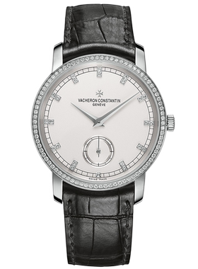 [9.8新]江诗丹顿传袭系列18K白金镶钻手动机械手表男表82572/000G