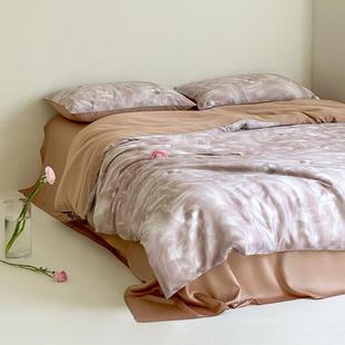 60支兰精天丝数码 AB双面透气凉爽床上套件 印花四件套夏季