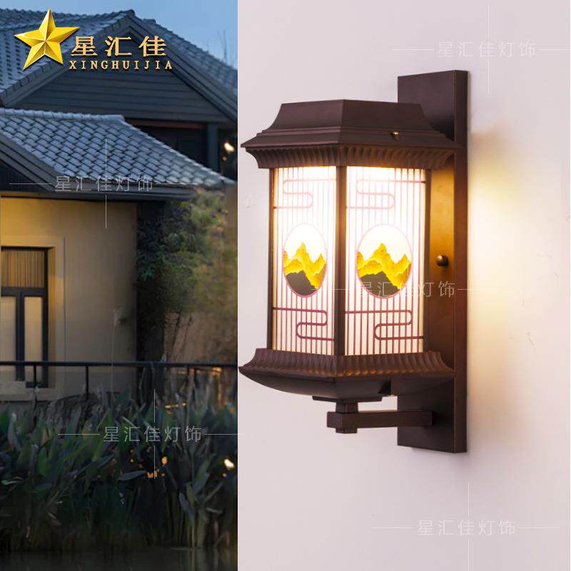 阳台壁灯户外水柱太子花园XHJ-TY11别墅大防门口新中墙式室外阳能