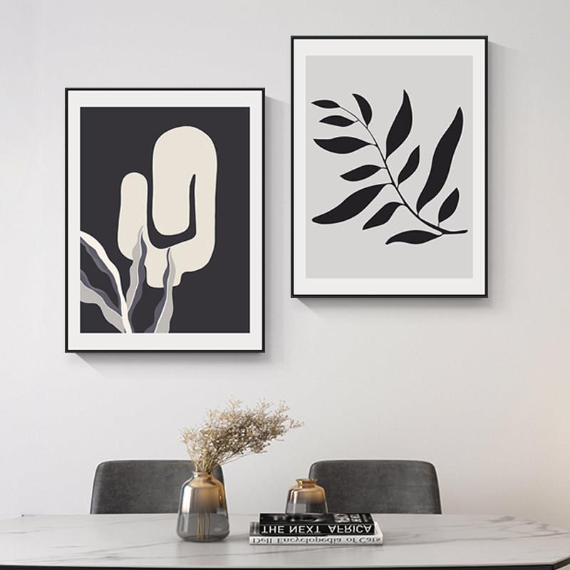 北欧简约客厅组合装饰画高级感ins风饭厅挂画抽象双联艺术卧室画
