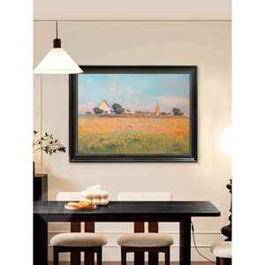 法式中古风餐厅覆古风景装饰画高级感玄关柜背景墙挂画印象派壁画