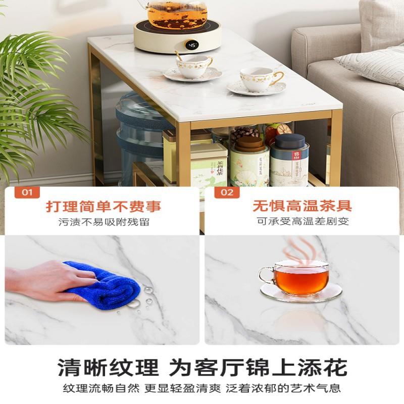 移动茶几边几意式轻奢边桌现代侧边柜小户型客厅家用小圆桌子圆形