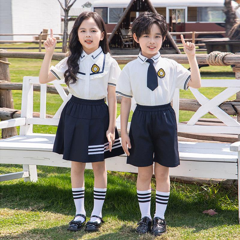 幼儿园园服夏装英伦学院风男女生合唱班服毕业照表演服小学生校服