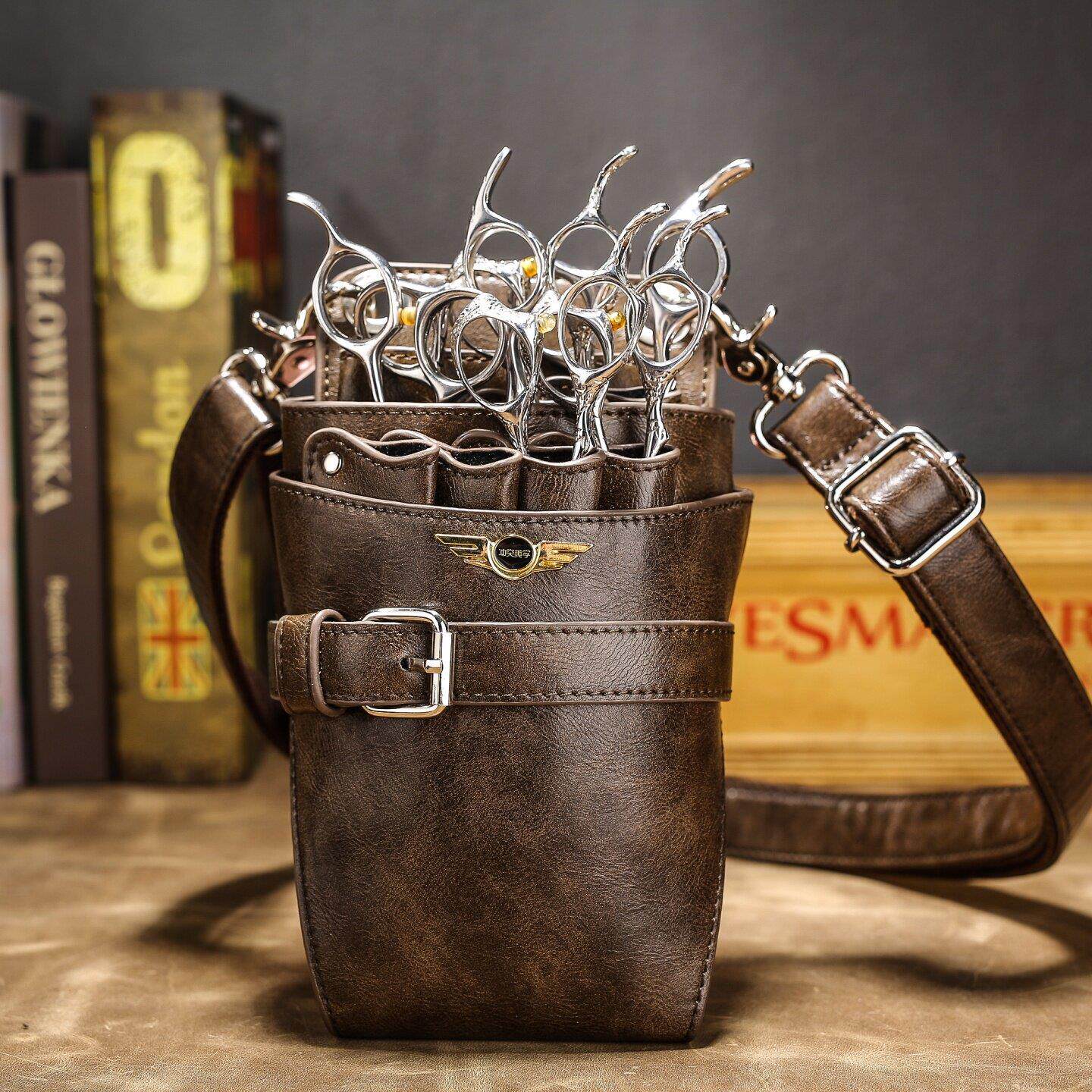 高级感美发工具包理髲师剪刀包发型师剪子包剪发腰包宠物师斜挎包