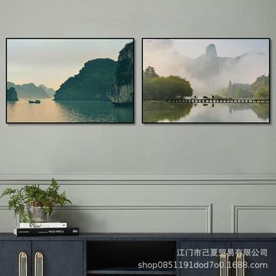 广西装饰画米粉店桂林山水梯田风景画挂画旅行社民宿餐厅酒店壁画