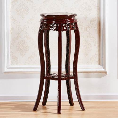 鱼缸工艺阳台架花盆彷古花架实木客厅中式圆形欧式吊兰品木质盆景