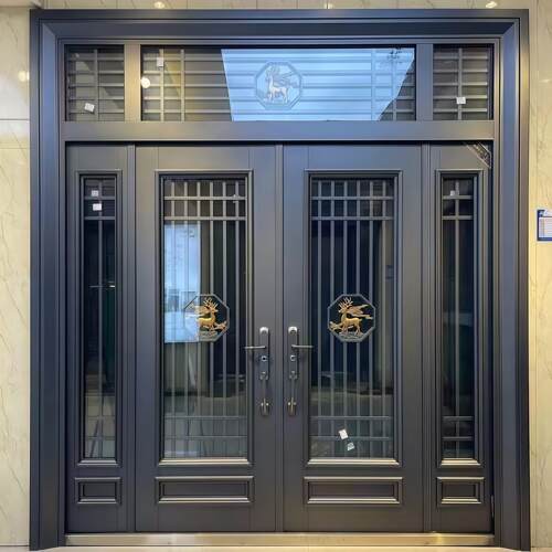 定制入户门锌合金别墅大门双开门农村自建房进户门家用乡村防盗门