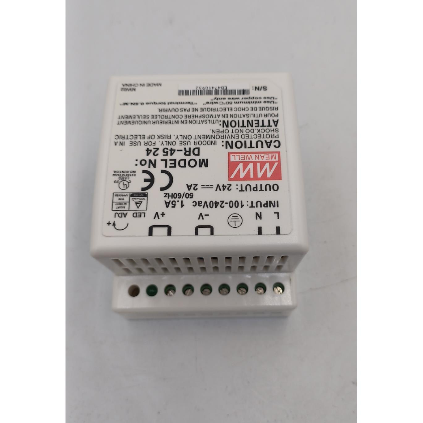 DR-4524 明纬导轨开 关电源45W工业用输出DC24VDC15VDC12VDC5v
