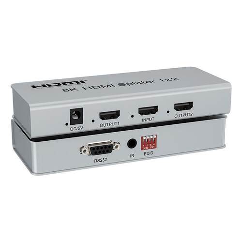 HDMI8K超高清分配器一进二出1分2带EDID管理8K@60hz带IR4K@120hz