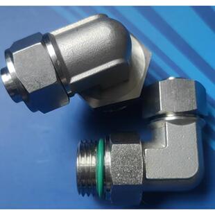 不锈钢304快拧接头万向锁母直角G螺纹旋转气管接头带O圈ABL8-G1/4