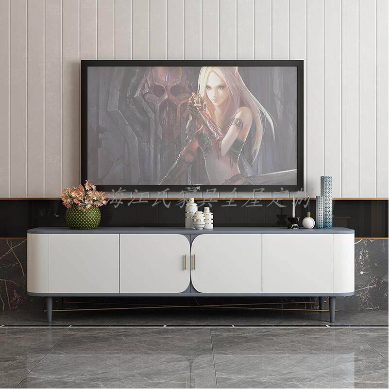 北欧轻奢风电视柜现代简约客厅双色实木茶几角几组合套装工厂直销