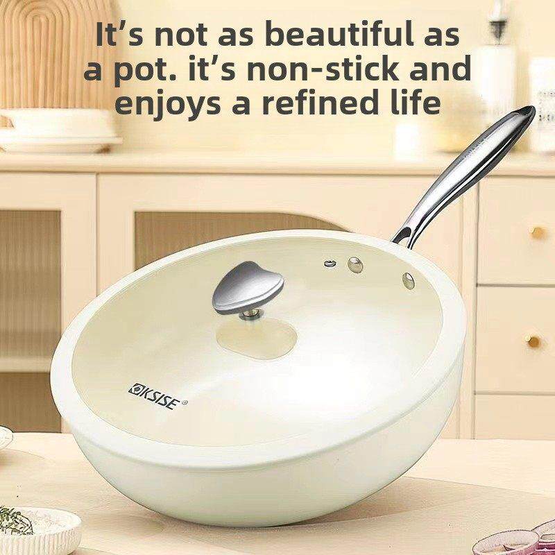 桐鑫鹅卵石陶瓷不粘锅官方店无涂层炒锅多功能家用平底不沾锅