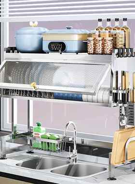 加粗不锈钢厨房水槽置物架多功能洗碗架水池放碗碟盘收纳沥水碗架