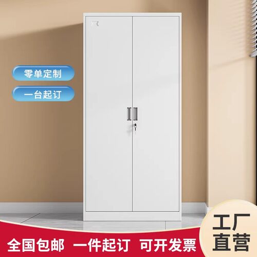 定制款办公对开门文件柜宽60/70/80/90/cm铁皮柜资料柜带锁收纳柜