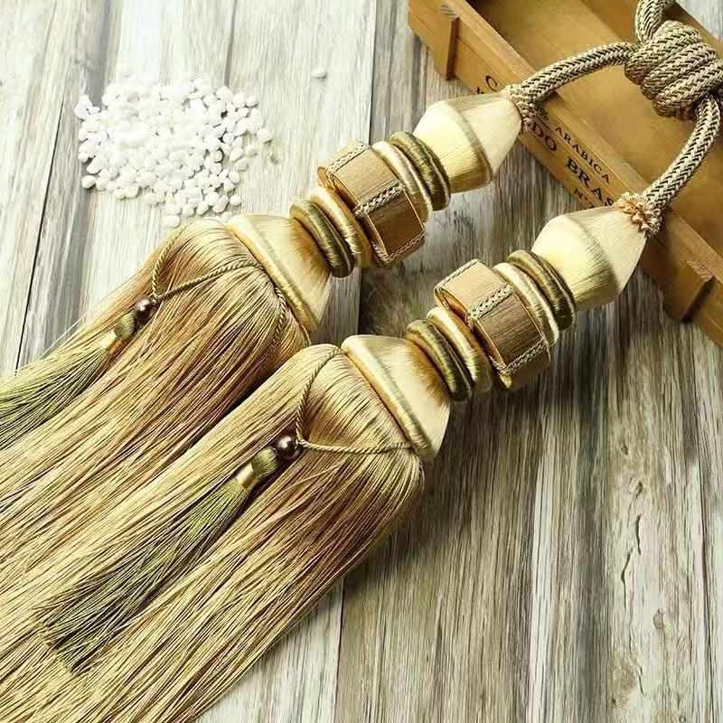 窗帘绳扣挂球窗帘窗帘创意绑带绑绳扎现货供应捆别墅欧式窗帘窗帘