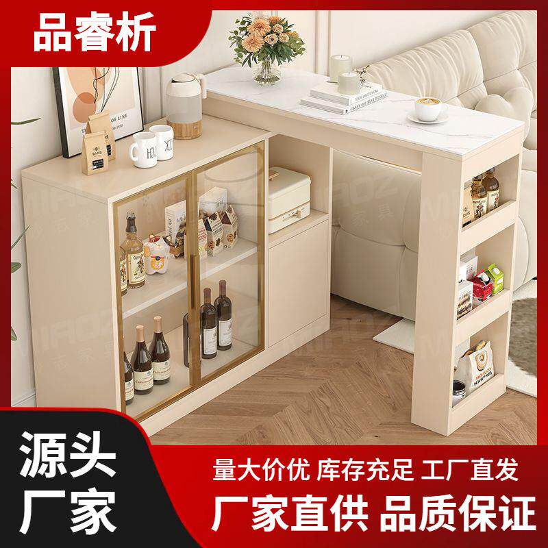 吧台桌家用现代简约沙发柜客厅隔断边柜餐边柜实木伸缩轻奢窄岛台
