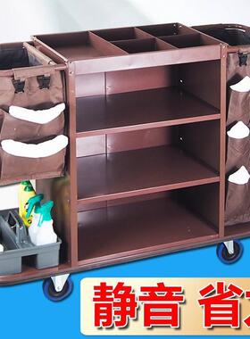 务酒店客多19716功能手布草车保洁工作车清洁车布袋客房房口卫生