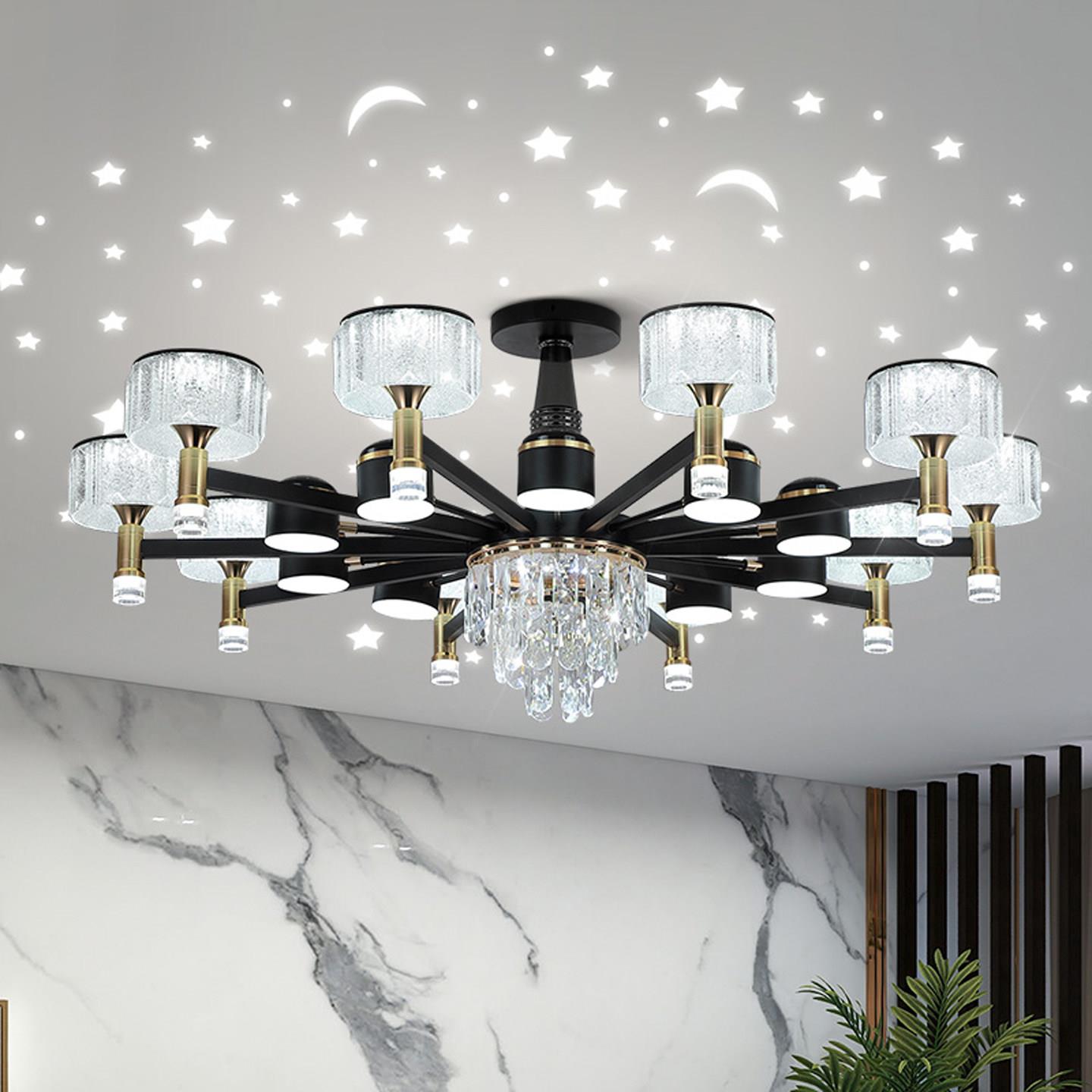 北欧现代简约吊灯 客厅用星空投影灯 全屋灯具套餐组合