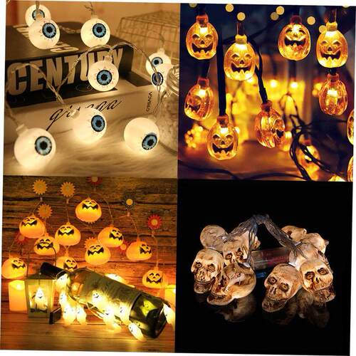 1.5m 10Led Halloween Pumpkin Ghost Skeletons Bat Spider Led