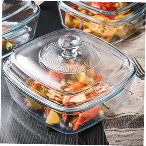 Pyrex baking tray kitchen transparent with cover pot glass
