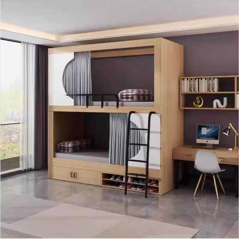 上下铺双层床青旅上下铺员工床公寓床学校宿舍高低床太空舱双层床