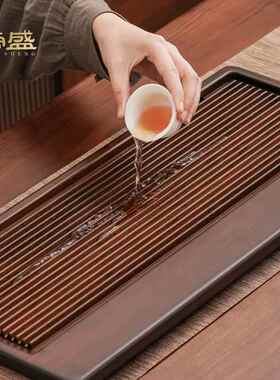 A5L茶盘托家用2竹0F7679M5M25小新款小型制沥水茶具茶海干泡盘茶