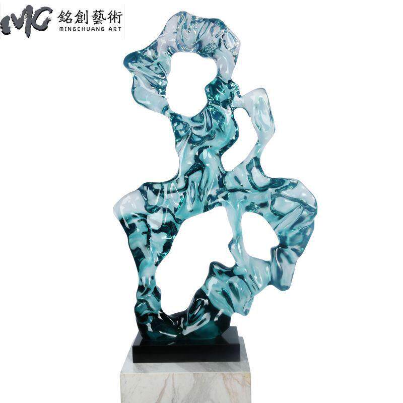 酒店大堂新中式太湖石落地摆件树脂雕塑艺术品软装饰创意摆件