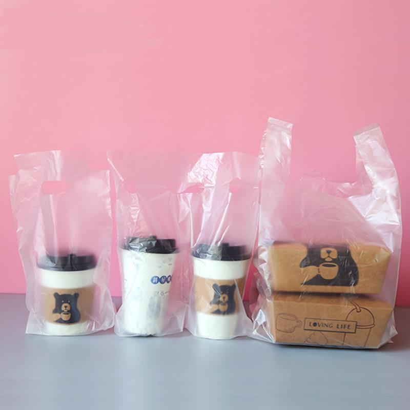 一次性单双杯子外卖胖胖杯咖啡脏脏奶茶杯打包袋手提袋饮料100只