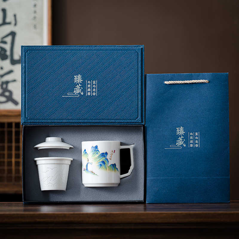 陶瓷办公杯茶水分离过滤茶杯整套臻藏商务活动开业礼品伴手礼,餐饮具,马克杯,淘宝优惠券,粉丝福利购,淘宝优惠卷