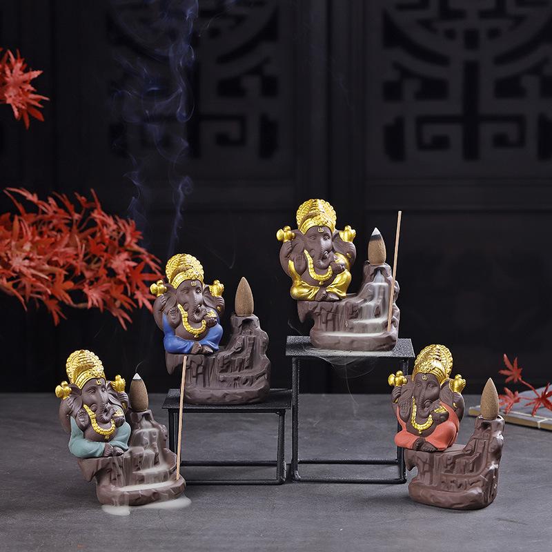 泰国象神象鼻象头神迦尼萨紫砂高