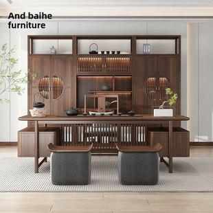 需定制新中式实木书桌椅组合电脑书法总裁经理办公桌画桌大班台书