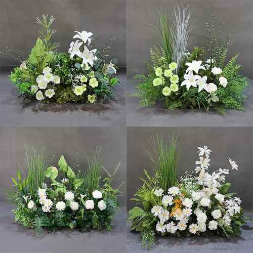 森系婚庆婚礼装花地排花饰艺角F96SH6M9花挂盆花花绢路引花球交车