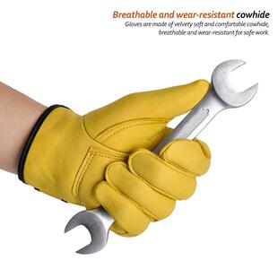 Men Driver Farm Gar Cowhide Driving Soft Gloves Work Hunting