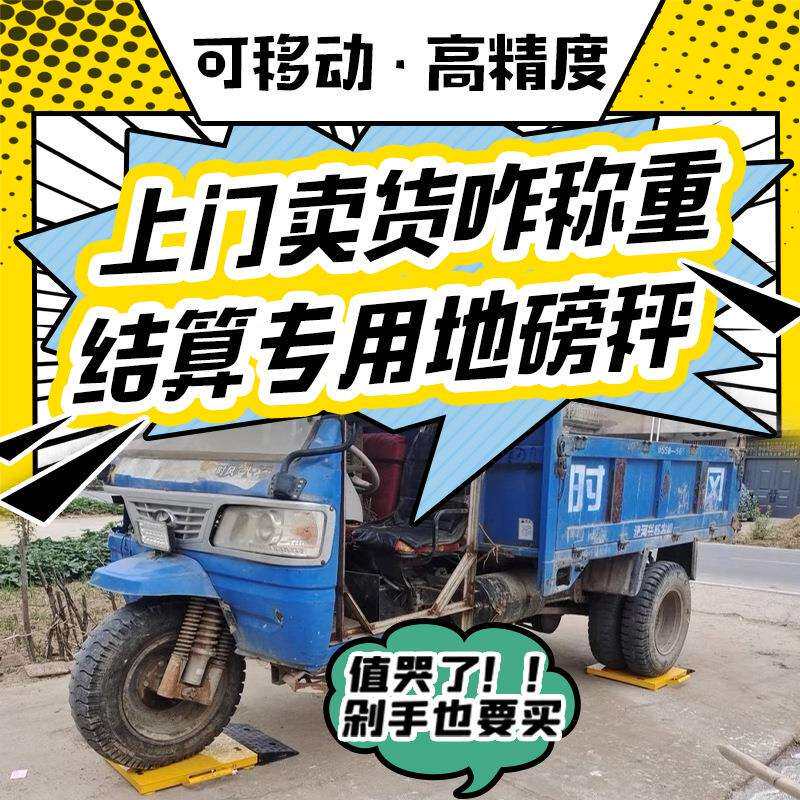 移动地磅秤10吨汽车称重仪分体地磅三轮车收粮卖煤重型无线触摸