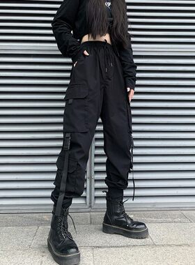 张起灵同款cos服束脚工装裤显瘦帅气潮牌机车炸街嘻哈ins休闲裤子