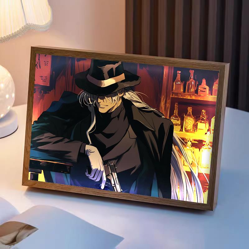 琴酒周边灯光画名侦探柯南二次元动漫手办吧唧夜光灯摆件创意礼物