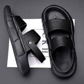 男士 外穿两用凉拖鞋 夏季 真皮软底防臭休闲沙滩鞋 2025新款 高档凉鞋