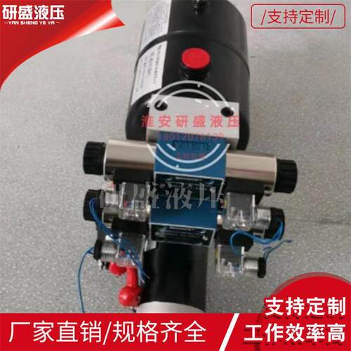 DC12V双作用动力元举升机液压系统电机油箱DC48V液压泵站油压机