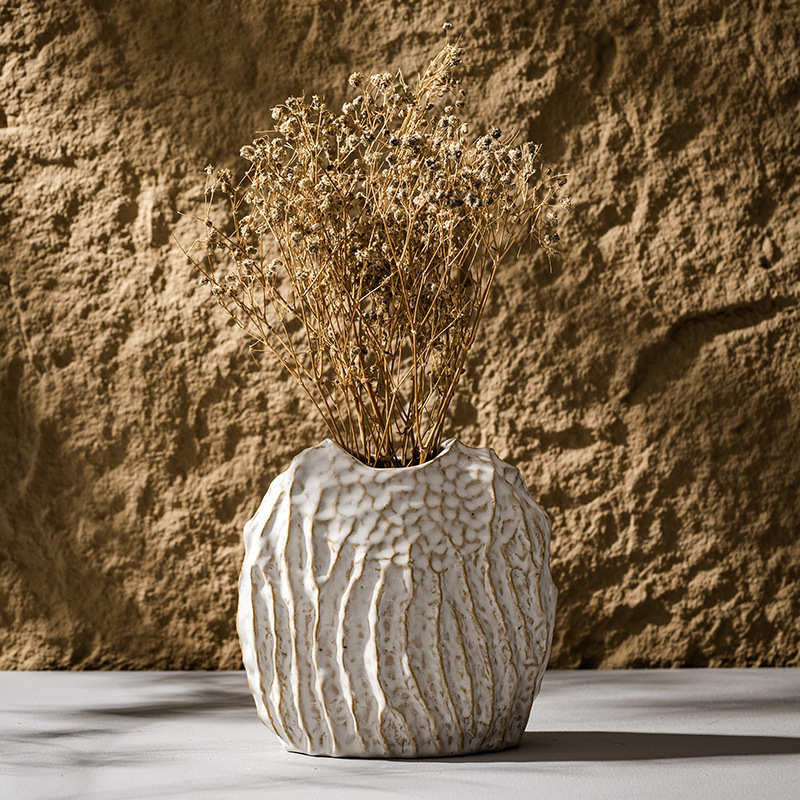 欧式陶瓷干花花瓶小花插现代白色复古餐桌客厅家居装饰品摆件Temu