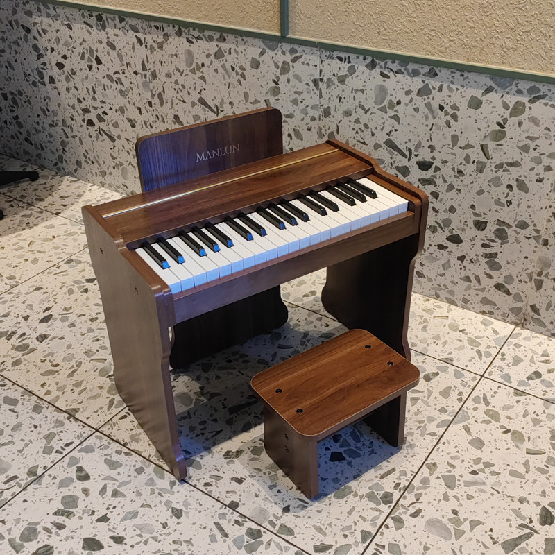 曼伦电子琴儿童37键钢琴初学小钢琴启蒙初学者家用木质玩具乐器