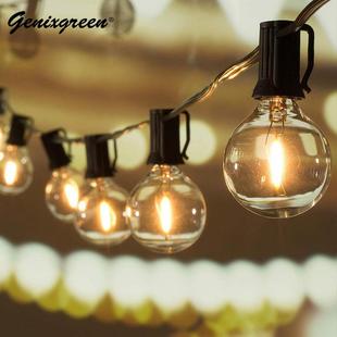 跨境爆款 饰球泡挂灯 G40塑胶灯串户外露营防水庭院圣诞氛围装