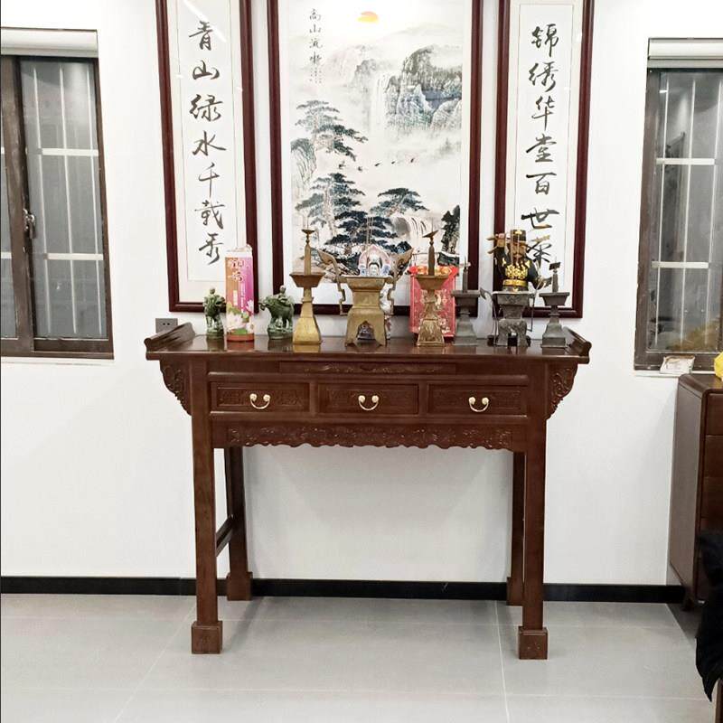 实木供佛龛供台家用供奉神台老榆木供桌佛台关公财神供桌